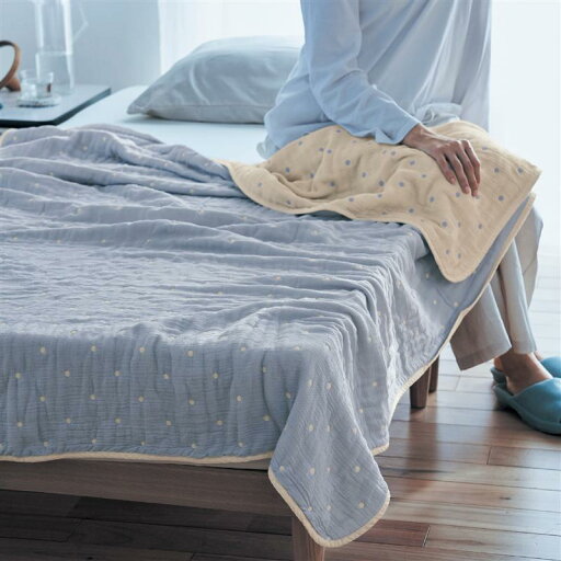 ベルメゾンの10色のドット柄から選べる日本製6重織ガーゼケット ◆ シングル ◆ (布団・寝具)