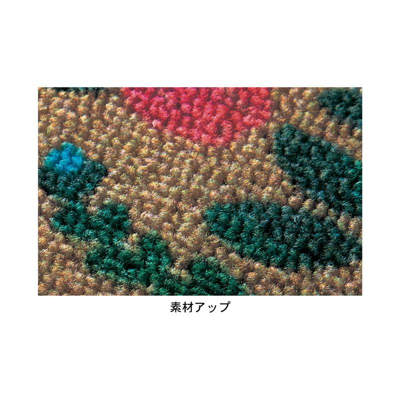 お花をちりばめたガーデン風デザインのプリントキッチンマット 「 約44×120 」