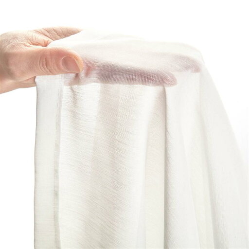 【99サイズ】透明感のある軽やかなUVカット・遮熱シフォンカーテン 「ホワイト ナチュラル」 ◆ 約150×258（2枚）▲ ◆ 