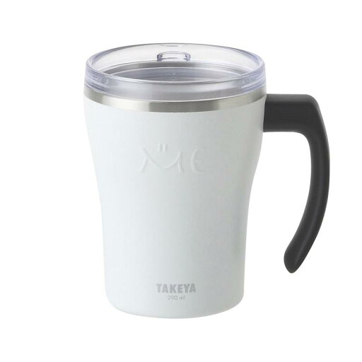 タケヤ/TAKEYA 透明フタ付き保温保冷ステンレスマグカップ「ミーマグ」 「 ホワイト ブラック 」