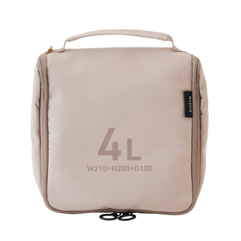【トラベルポーチ】ミレスト 吊るして使えるオーガナイザー ＜4L＞約210g ◆ 幅約21cm × 奥行き約10cm × 高さ20cm◆