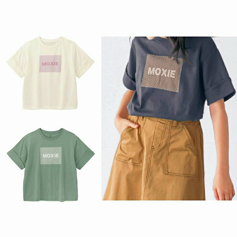 【ベルメゾン】 子供服 ガールズ バックスリット 半袖 ロゴ Tシャツ 130-160 オフホワイト スモークグリーン チャコール 子ども 子供 キッズ キッズ服 服 トップス Tシャツ 女の子 22SS