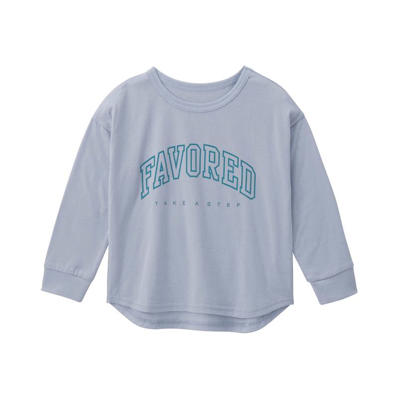 【500円ワンコイン！8/4 (日) 20:00〜8/15(木) 23:59】【ベルメゾン】 子供服 ロゴプリント 裾ラウンド 長袖 Tシャツ ◆ 140 150 ◆ ◇ 子ども 子供 キッズ KIDS 子ども服 キッズ服 服 トップス Tシャツ カットソー ◇のサムネイル