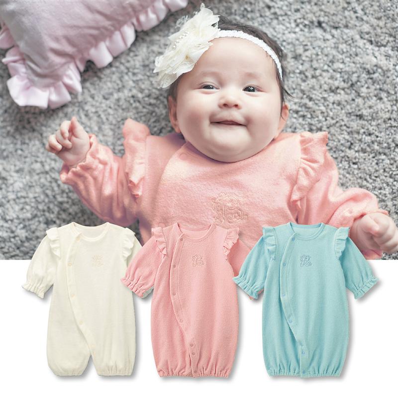 【ベルメゾン】 ベビー服 無撚糸 ツーウェイ ミニオール ◆ 50～60 ◆ ◇ ベビー ツーウェイドレス ドレス 退院着 百日参り ジータ GITAのサムネイル