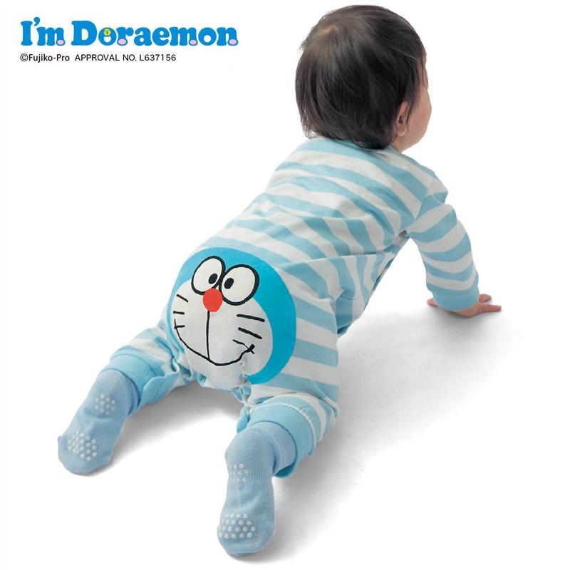 【ベルメゾン】 ベビー服 おしりキャラクターカエルロンパース「I’m Doraemon」 ドラえもん ◆ 60 70 80 ◆ ◇ ベビー ベビー服 カバーオール ショートオール つなぎ 脚カエル型 ロンパース ◇ 2