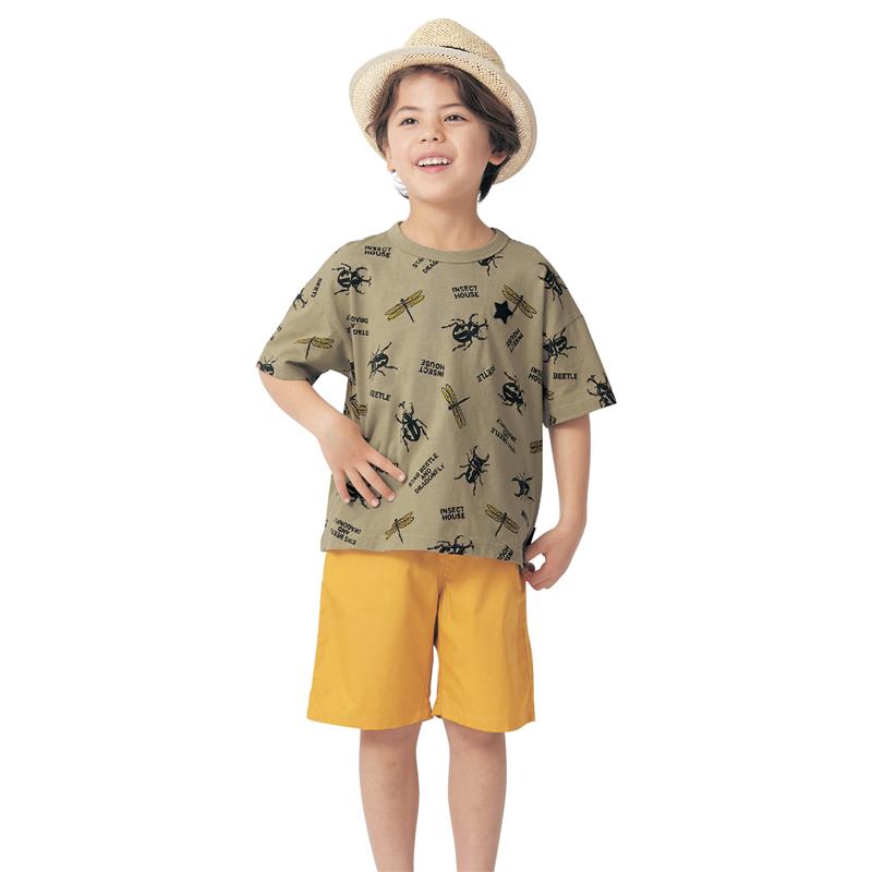 ベルメゾン こども服 名札ココ 薄くて 涼しい 総柄 プリント 半袖 Tシャツ ◆ 90 100 110 120 130 ◆ ◇ 子ども 子供 キッズ キッズ服 服 トップス Tシャツ 男の子 ボーイズ 小学校 小学生 通学 通園 保育園 幼稚園 着 入園 入学 ◇ 2