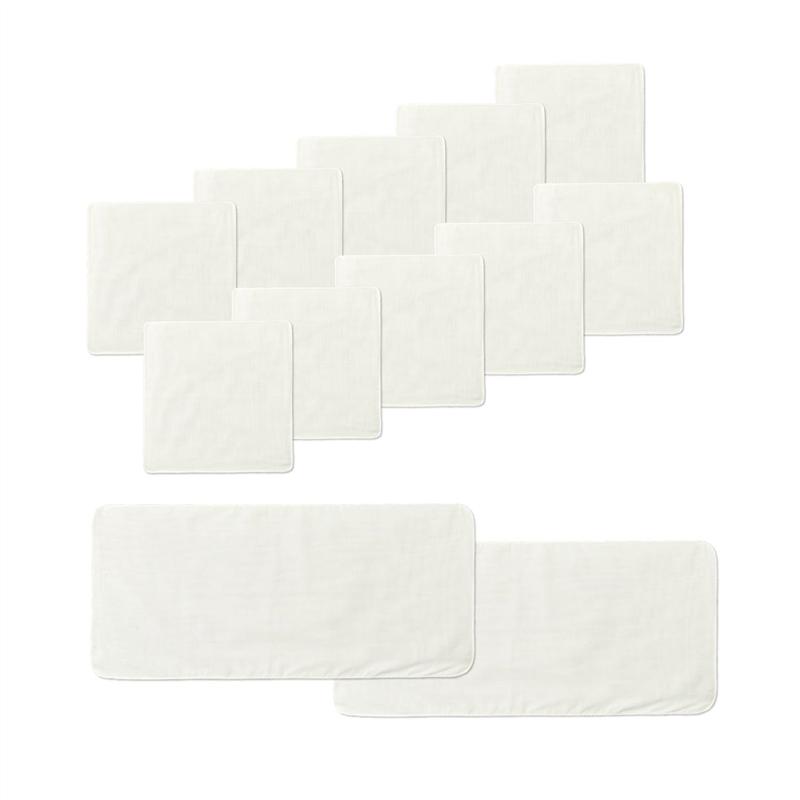 【ポイント3倍! 11/27 09:59迄】\12点セット 売れてます/ 日本製 ベビー用 ガーゼハンカチ・バスガーゼ ◆オフホワイト ◆ ◇ 出産準備 ベビー...