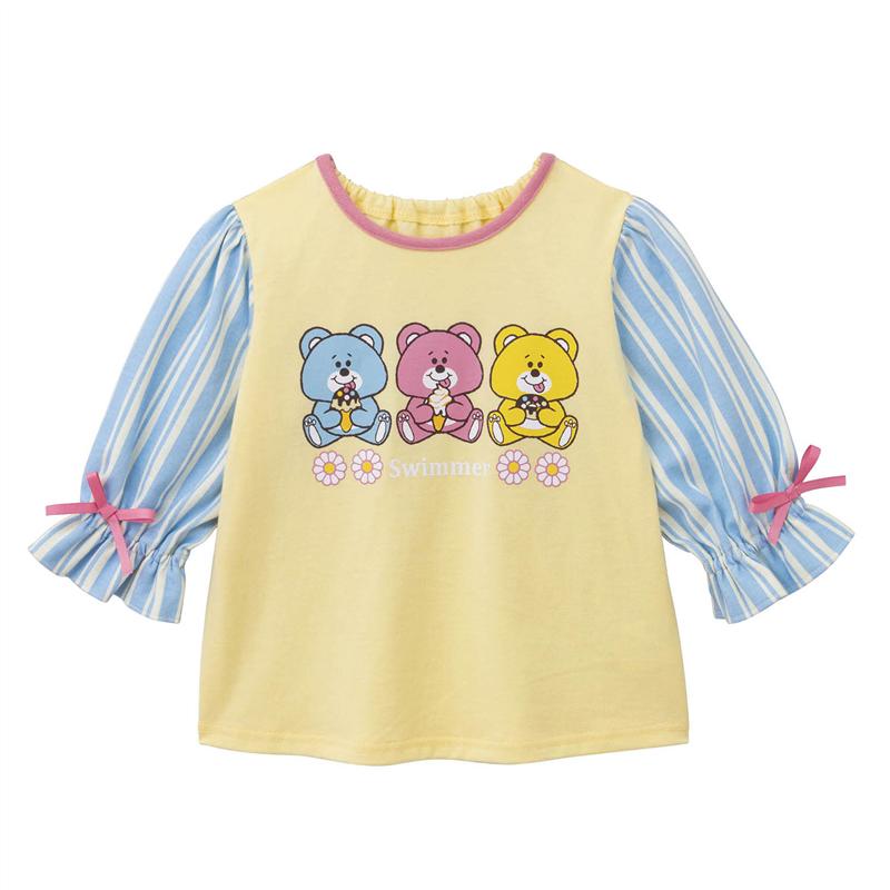 【10％OFF★11/19 10:00-11/27 9:59】【SWIMMER コラボ】 キャンディスリーブ 長袖Tシャツ ◆ 80 90 100 110 120 ◆ ◇ ベビー トップス Tシャツ ベビーTシャツ カットソー 服 長袖 キッズ KIDS おしゃれ 可愛い かわいい 女児 女の子 ガーリー レトロ ベルメゾン 2