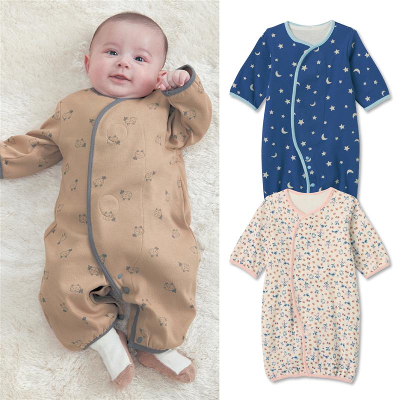 【ベルメゾン】 ベビー服 お着がえラクチン！ ワンタッチテープ仕様 短肌着付きツーウェイオール ◆ 50〜60 ◆ ◇ ベビー ベビー服 ツーウェイドレス ドレス ツーウェイのサムネイル