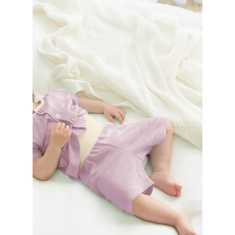 メッシュ素材で快適！ 腹巻付 前開き 半袖 パジャマ ◆80-95◆ ◇ 春 夏 男女兼用 ベビー ベビー服 ルームウェア ベビーパジャマ 部屋着 通園 保育園 おしゃれ かわいい ニュアンスカラー 男の子 女の子 ベルメゾン 3