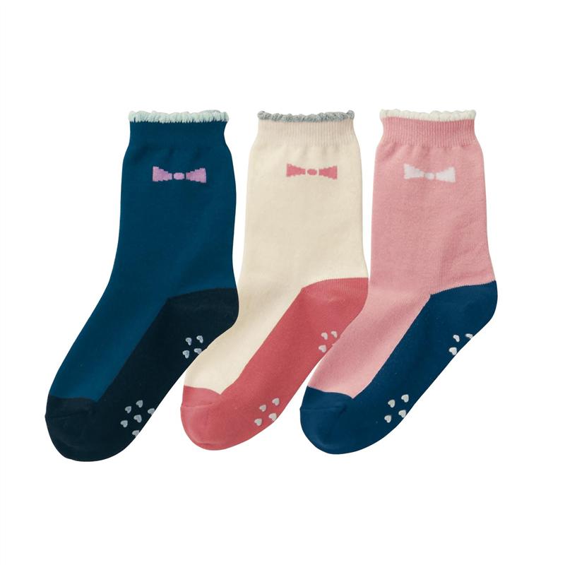 【ベルメゾン】3柄セット すべり止め付き 靴下 クルー丈 ◆ 13〜15 16〜18 19〜21 ◆ ◇ 子ども 子供 キッズ キッズ服 肌着 ソックス 女の子 男の子 通学 ジータ GITA 3