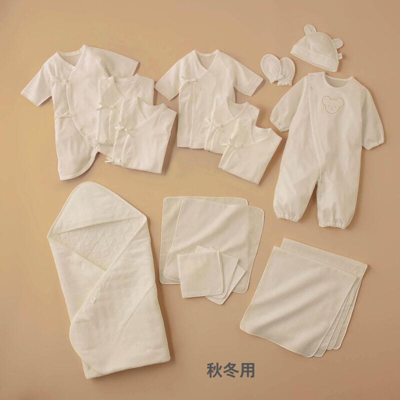 【楽天1位】日本製 17点セット 新生児 肌着 福袋 ◆ 50～70 ◆ ◇ ベビー ベビー服 セット 男の子 女の子 ベビー用品 新生児服 出産準備 カバーオール ロンパース バスガーゼ ミトン 帽子 ガーゼハンカチ 短肌着 2way 綿素材 ◇ 3