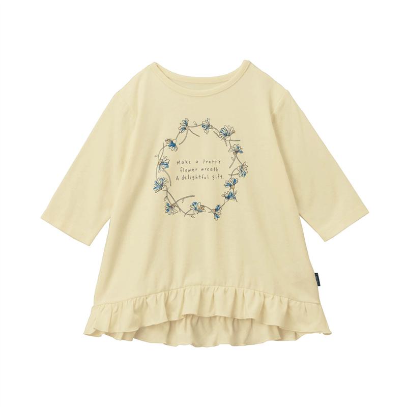 【ベルメゾン】 子供服 ジータ GITA 裾フリル ガールズ プリント 七分袖 Tシャツ ◆ 140 150 ◆ ◇ 子ども 子供 キッズ KIDS 子ども服 キッズ服 服 トップス Tシャツ カットソー 通園 通学 小学校 保育園 1