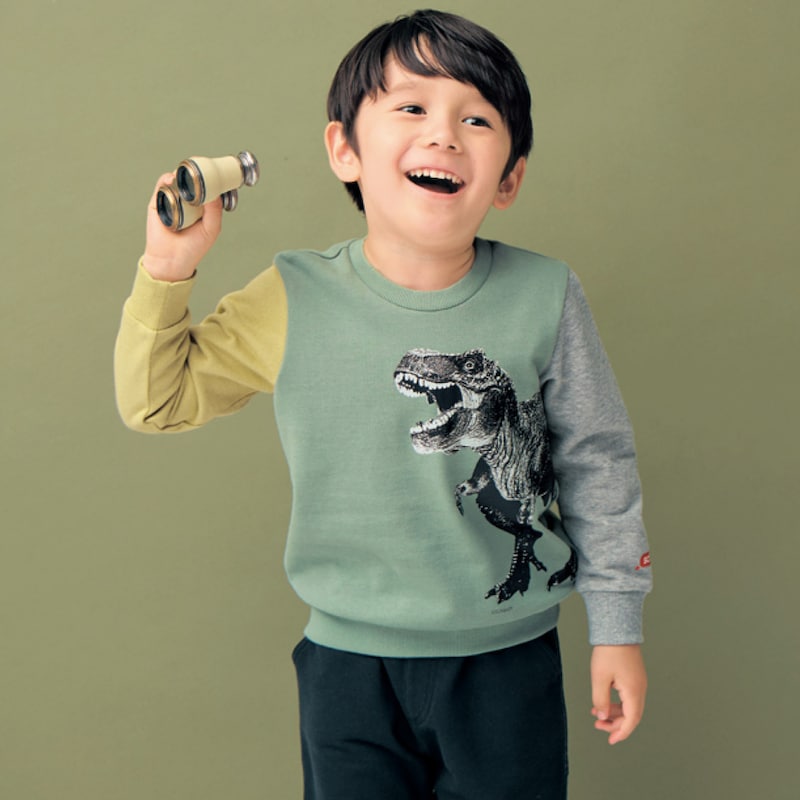 ◆ 140 150 ◆【シュライヒ/Schleich】 あったか 裏起毛 リアル 恐竜 プリント スウェット シャツ ◇ 春 秋 冬 子ども 子供 キッズ 子ども こども 服 子供服 男の子 男児 トップス ベルメゾンのサムネイル