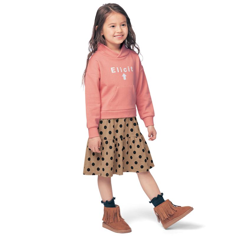 【500円ワンコイン！8/4 (日) 20:00〜8/15(木) 23:59】ベルメゾン ジータ/GITA フード風襟ドッキングワンピース ◆ 100-130 ◆ ◇ 子ども 子供 キッズ KIDS 子ども服 キッズ服 服 ワンピース ワンピ ◇のサムネイル