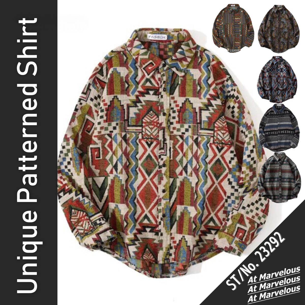 【楽天1位】 【ラスト在庫！】 ジャカード 柄シャツ 長袖 レギュラーシャツ メンズ...