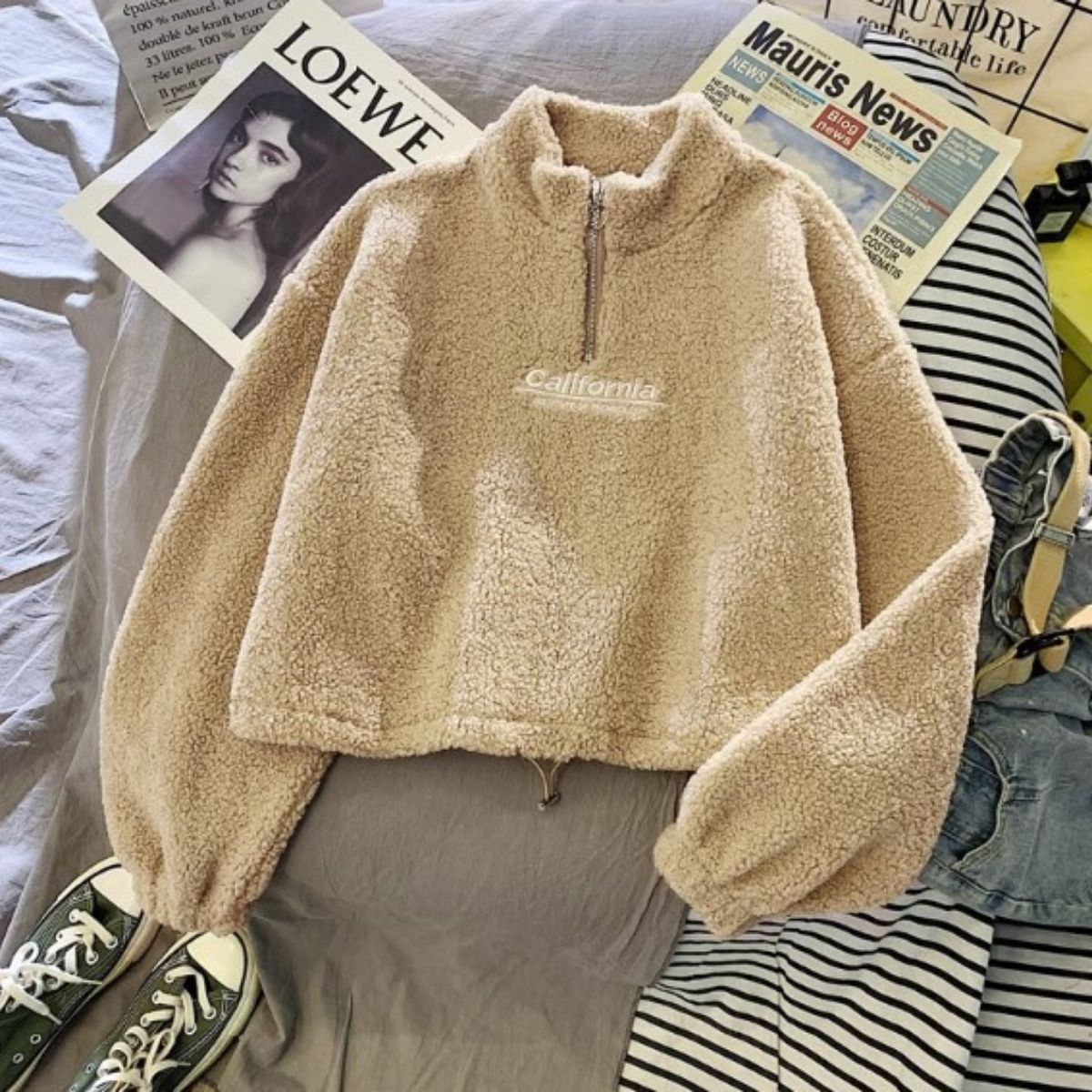 楽天市場】フリース ハーフジップ（カラーベージュ）（レディース