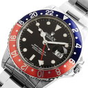 ROLEX ロレックス GMTマスター 16750 89番台 ブラック/レッドブルーベゼル フチアリ 【メンズ】【自動巻】【腕時計】【中古】