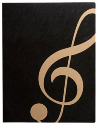 ミュージックレッスンファイル　FL-95/GC/BLG　ト音記号 　ブラックゴールド　表紙：黒　ナカノ　nakan..