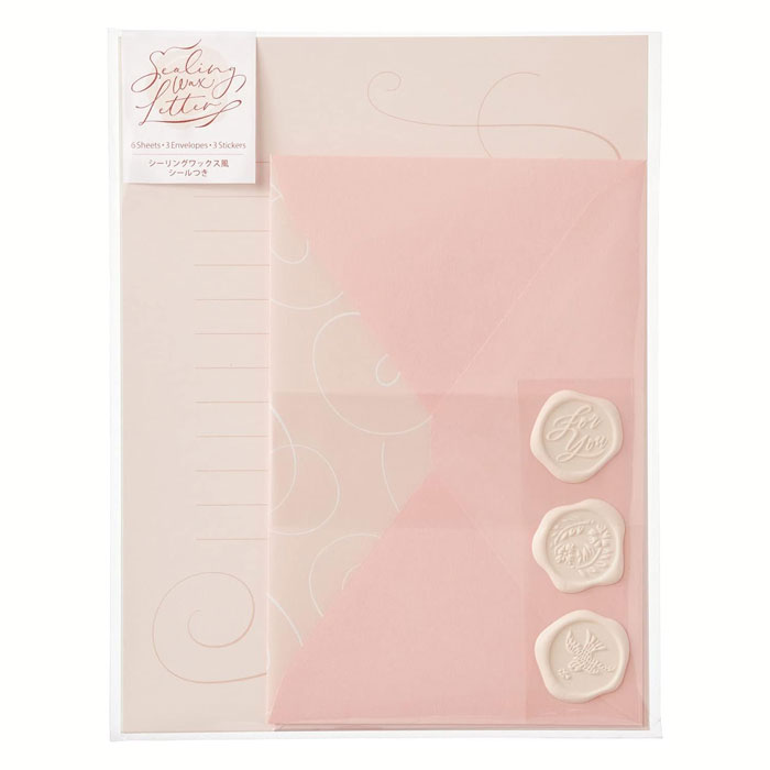 レターセット シーリングワックスレター カリグラフィ【レ-SW1】封筒3枚・便箋6枚・シール3枚 お手紙セット letterset 立体感のあるシーリングワック...
