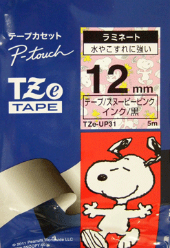  ピータッチ用スヌーピーテ－プ TZe-UP31 SNOOPY テープカセット ブラザー brother P-TOUCH 