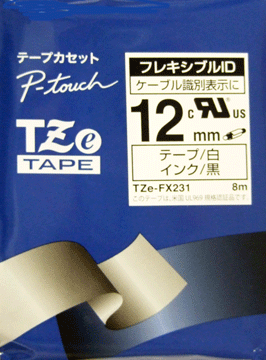 (ʸ ơ 12mm) ԡåѥե쥭֥IDơ TZe-FX231 ơץå ֥饶 brother P-TOUCH ڥ᡼б8Ĥޤǡ