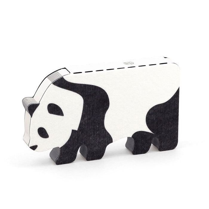 ふわふわ表紙の動物型メモ ANIMAL memo アニマルメモ パンダ 18117 140枚 サイズ約100×60mm グレーの罫線入り 表紙と裏表紙に小型磁石...