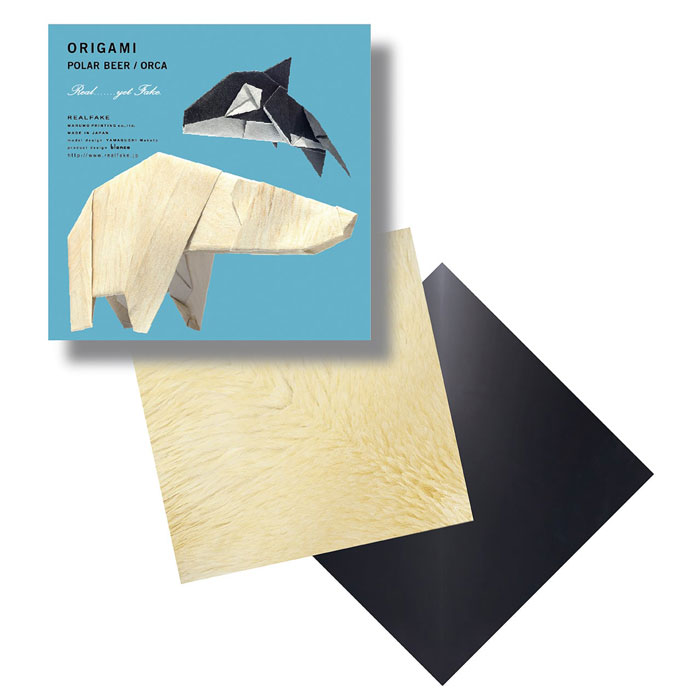 SCOPE 折り紙 REALFAKE ポーラーシリーズ Type-D【18204】2種類 各12枚 計24枚 動物:ホッキョクグマ、シャチ 動物折り紙 おりがみ...