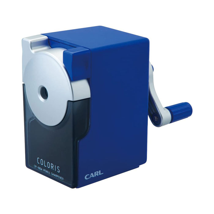 カール/CARL 手動鉛筆削り カラリス ブルー【CP-100A-B】コンパクトサイズで省スペース 2段階芯調節機能付き(0.5mm⇔0.9mm) 鉛筆が削り上...