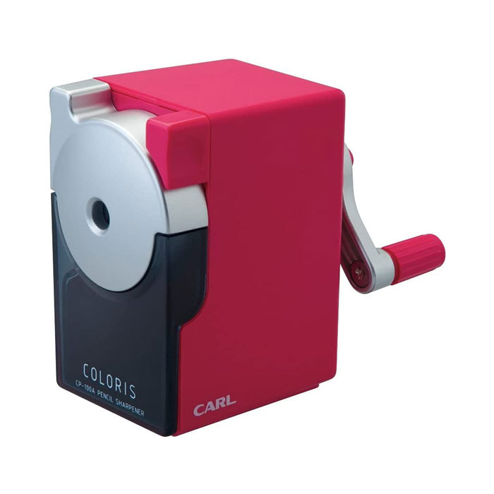 カール/CARL 手動鉛筆削り カラリス ピンク【CP-100A-P】コンパクトサイズで省スペース 2段階芯調節機能付き(0.5mm⇔0.9mm) 鉛筆が削り上...