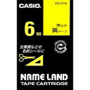 カシオ ネームランドテープカートリッジ6mm XR-6YW（XR6YW）【黒文字黄テープ】 シーンや用途を選ばず使える、汎用性の高いテープ NAME LAND TAPE CARTRIDGE 【メール便対応10個まで】 CASIO