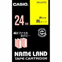 樂天商城 - カシオ ネームランドテープカートリッジ24mm XR-24YW（XR24YW）【黒文字黄テープ】 シーンや用途を選ばず使える、汎用性の高いテープ NAME LAND TAPE CARTRIDGE 【メール便不可】 CASIO