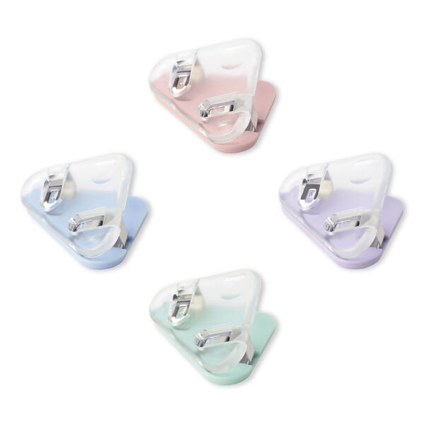 カドノクリップ コーナーすっきりクリップ 4個入(パープル/ピンク/ブルー/グリー 各色1個ずつ)【SP-1990】最大紙とじ約50枚 プリントキープクリップ ...