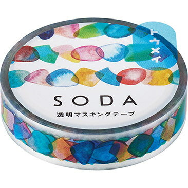 SODA 10mm幅 ドロップ CMT10-001 幅10mm×5m巻 DROP どろっぷ 貼ってはがせる透明フィルムのマスキングテープ ソーダ キングジム KING