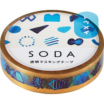 SODA 10mm幅 カタチ CMT10-003 幅10mm×5m巻 かたち 貼ってはがせる透明フィルムのマスキングテープ ソーダ キングジム KING