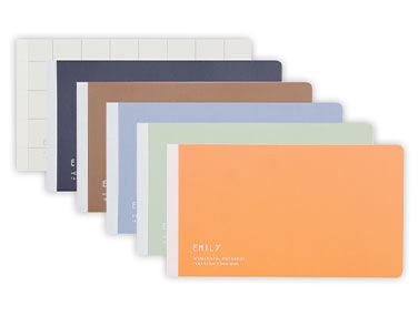 エミリー 横長ノート NO.EY9043 約164×92×6mm 96ページ 3.5mm方眼 表紙 コート紙 おしゃれ くすみカラー キングジム EMILY ...