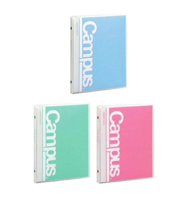 キャンパスヤング B5 ル-372 最大収容枚数100枚 外寸法:高さ272×幅215×背幅24mm カラー見出し用紙5枚、クリアポケット1枚、罫線の入った中紙...