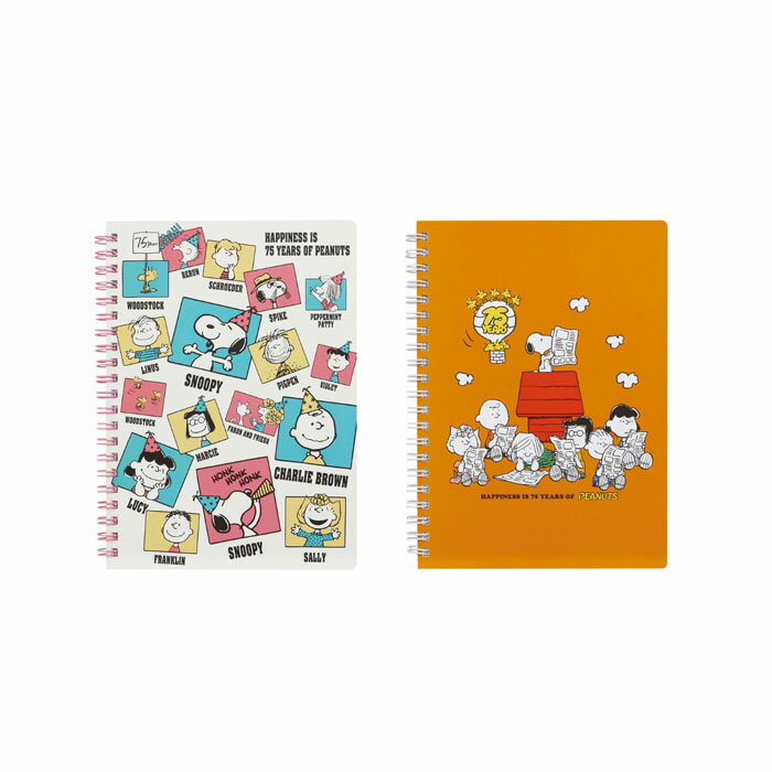スヌーピー A5リングノート【ES561A・ES561B】60枚綴り、5mm方眼 全2柄 本体サイズ:H210×W155×D13mm 日本製 MADE IN J...