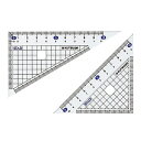 メタクリル三角定規 10cm 収納ケース付き【HAA120】直角三角定規/直角二等辺三角定規 右利き、左利き両対応目盛り 名前シール付 ベルマーク連動参加商品 ...
