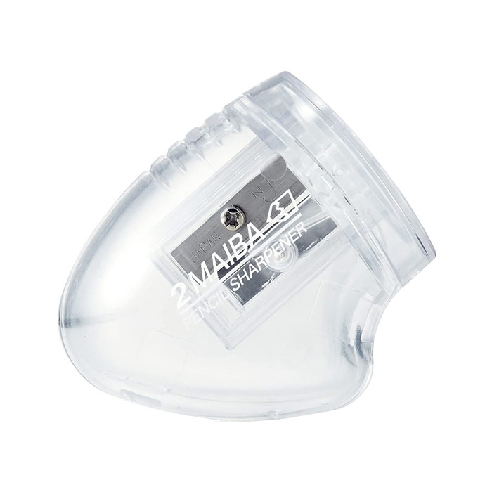 クツワ 透明鉛筆削り2枚刃鉛筆削り クリアー【RS030CL】ハンディ鉛筆削り 手動鉛筆削り 携帯用えんぴつけずり 小型えんぴつ削り スケルトン 2MAIBA ...
