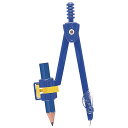 安全コンパス 鉛筆用(HB鉛筆付き) 収納ケース付き【 CP225BL 】ブルー 紛失しない開閉式の芯カバー 小さい円も描きやすい最大直径30cm CP219B...
