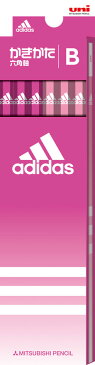 ◎アディダス＜adidas＞　かきかた鉛筆12本入り　紙箱タイプ　（B）　ピンク　K5589B　六角軸　三菱鉛筆　紙箱級／文具／文房具／新入学