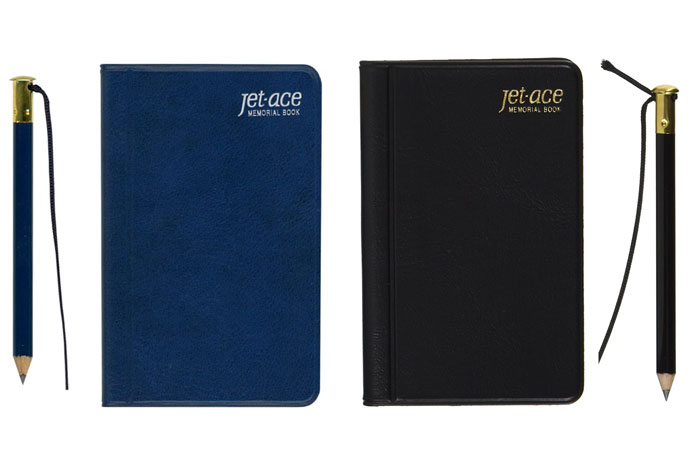 ジェットエース 鉛筆付 手帳(小)Sサイズ 全2色(紺 A1145/黒 A1155)サイズ:90×51mm 横罫5mm×15行 メモ帳 手帳メモ 小さなメモ j...