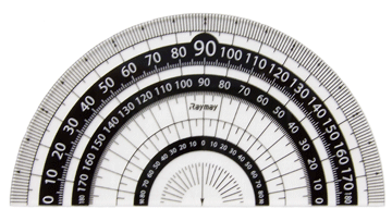 見やすい白黒分度器　APJ151B　ブラック　レイメイ