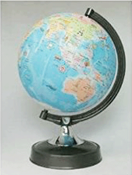 絵入りひらがな地球儀 26cm プラスチック台座 26-HPJR-K 球径26cm プラスチック製ホルダー 日本地図付 ..