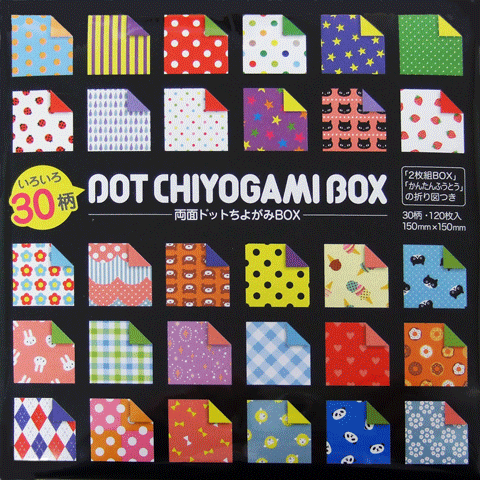 ショウワグリム　30柄両面ドットちよがみBOX　23-2187　30柄各4枚：120枚入り　15cm×15cm　DOT CHIYOGAMI BOXのサムネイル