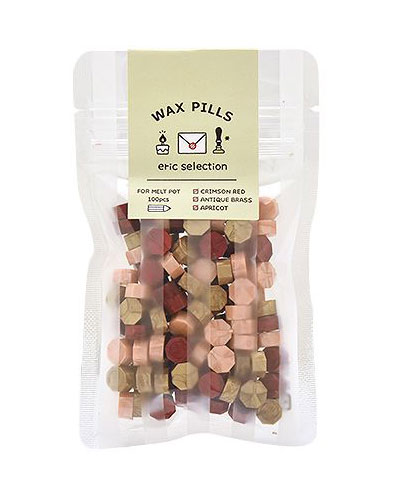 ワックスピル [eric selection VOL.2]【赤 eric-slg-wp02】 ミックス約100粒入　ericさんセレクトの3色入り　単色でもMIXしてもかわいく仕上がります。サンビー SANBY【メール便対応可能】