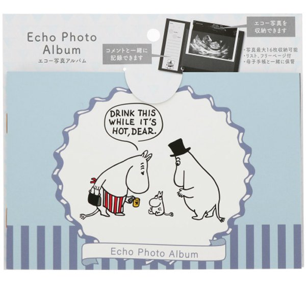 エコー写真アルバム＆mom　ムーミン　S2167859　Echo Photo Album　MOOMIN　プレゼント/出産祝い/baby/えこー写真　収納　整理　保管　保存　ファイル【メール便でお届け】のサムネイル