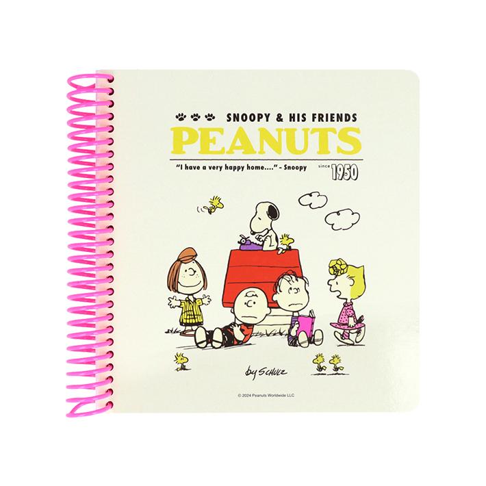 スヌーピー スクエアリングノート SNOOPY & FRIENDS アイボリー【S2642204】方眼罫 60枚 小さめのスクエアサイズ サイズ:約W128×H...