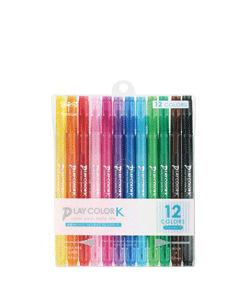 プレイカラーK 水性サインペン 12色セット GCF-011(GCF011) トンボ鉛筆 tombow PLAY COLOR K ツインタイプ